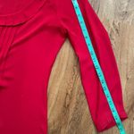 Loft  Red pleated blouse womens size XS Grannycore office business Photo 7