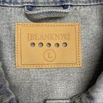 BLANK NYC Denim Jacket Blue Jean White Low Rider Dipped White Distressed NWT Photo 4