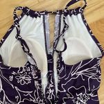 Aqua Green  Women’s Sz Medium Purple Floral One Piece Swim Suit Photo 2