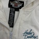 Vintage y2k Harley Davidson zip up hoodie vest White Photo 2
