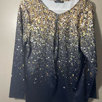 Noracora spotted holiday new years too zipper silver medium black gold sparkle Photo 0