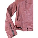 Bagatelle Women's Washed Leather Biker Moto Belted Jacket in Sunset size XS Photo 6