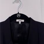 Reba  Black Blazer Gold Turn-Lock Peplum Hem Quiet Luxury Money Classic Workwear Photo 4