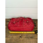 MANIA Women's Red‎ Leather Shoulder Bag w/ Gold Chain Handles made in Italy Red Photo 5