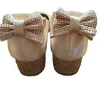 Badgley Mischka Shoes Womens Size 5 Satin Bow Block Heel Crystal Dress Pumps Photo 6