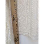 Mudd  Women's Top Blouse Lace Lined Cold Shoulder Key Hole Back Ivory Size Medium Photo 10