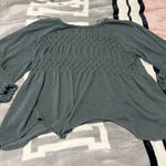 Free People Teal Crew Neck Sweater Photo 0