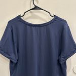 Garnet Hill  Navy Stretch Jersey Everyday T-Shirt Dress Lagenlook Cozycore Large Photo 7