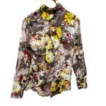 Y2K VTG JAK Women Top L Cotton Abstract Boho Floral Popover Artsy Whimsigoth Size L Photo 2