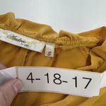 Andree by Unit Blouse Womens Small Yellow Long Sleeve Ruffle Neck Pullover Top Photo 2