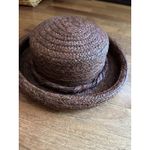 Women's Brown Raffia (?) Bowler Hat Rolled Brim Vintage Liz Claiborne 12” X 10” Photo 4