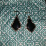 Kendra Scott Alex Gold Drop Earrings in Black Opaque Glass Photo 1