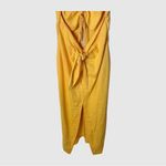 Nanushka Kubra Dress L Orange Linen Cutout Tie Front Midi Size L Photo 5