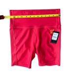 Peloton Women’s M Endurance Rib Highrise Biker Shorts Bright Pink Pockets NWT Photo 8
