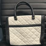 Betsey Johnson Quilted White Purse with Black and Coral Accents Photo 3