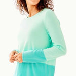Lilly Pulitzer NWT  Rica Cashmere Sweater in Resort Aqua Sea Crystals Color Block Photo 0