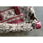 Coach Vintage Signature Brown Classic Canvas & Red Leather Trim Tote Bag 6082 Photo 14