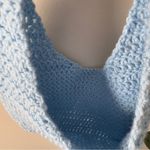 Handmade Crochet Y2K Light Blue Shoulder Bag Solid Knit Cute Lightweight Photo 4