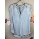 Madewell  Blue V-Neck Cap Sleeve Cotton Top - Size - Small Photo 4