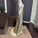 Women’s Light Green Prom Formal Dress Criss Cross Straps Leg Slit Size 8 NWOT Photo 2