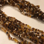 Vintage Amber Boho Seed Bead Beaded Multi Strand Necklace Brown Photo 7