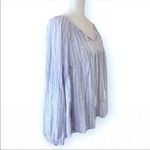 Old Navy ✨  White Blue Printed Tassel Tie Long Sleeve Top✨ Photo 4