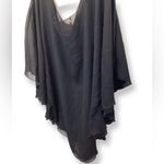 Zuliana Black Flowy Sleeve Size L/XL Cover Up Top. Made in USA Photo 1