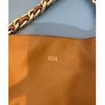 Mark & Graham bag brown leather small initials heavy gold chain soft Photo 3