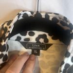 Lisa International Animal Print Zip Up Mock Neck Bold Statement Jacket Size XL White Photo 7