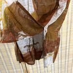 Terracotta Vintage 1990s Y2K Color Pattern Block Bohemian Maxi Skirt Small Brown Photo 4