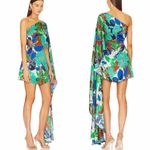 Cult Gaia  Malia Floral One Shoulder Mini Dress Botanical Aqua Size XS Photo 7