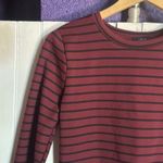 Iris Long Sleeve Dress Burgundy Black Stripes Size XL Photo 1