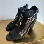 Vince Camuto Black Cage Heeled Edgy Sandals Size 9 Photo 2