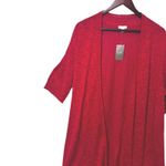 J Jill Womens XLT Cardigan Open Front Cherry Red Lightweight Knit Coastal‎ Layer Size XL Photo 3