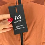 Melt Fit Mesh Cutouts Full Zip Hooded Long Sleeve Cropped Jacket Athleisure Orange Size L Photo 5