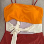 Viottise. Women's Bandeau One Piece Swimsuit Strapless Tie High Cut Out Bathing Suit Photo 3