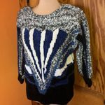 Vtg 80s Bonnie & Bill abstract chenille sweater Blue Size undefined Photo 6