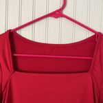 SheIn Red Square Neck Long Sleeve Form Fitting Dress | Size Large Photo 4