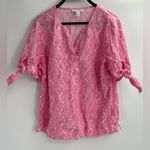 Charter Club  linen luxury summer short sleeve short blouse T-shirt size medium Photo 1