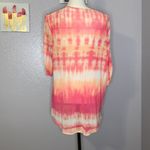 Faith and joy Los Angeles pink tie dye sheer elbow sleeves blouse Photo 3