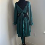 Elegant Teal Long Sleeve Dress Green Size L Photo 13