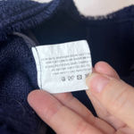 One/Third Tweed Fringed Trim Gold Zip Military Blazer Navy Dressy Size Small Blue Photo 9