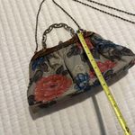 Floral Beaded Bead Purse Handbag With Shoulder Chain Orange And Blue Flower Photo 4