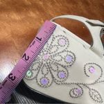 Vtg 90s Y2k Seventeen Platform sandals floral iridescent sequined size 7.5 White Photo 7