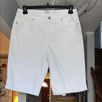 Style & Co . White Jean Mid-Rise Bermuda Shorts Sz 10 Photo 0