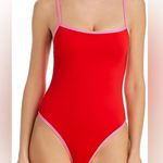 AQUA NWT  Metallic Square Neck One-Piece Swimsuit Photo 0
