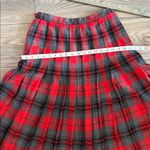 Vintage Canadian made pure virgin wool pleated Plaid Red and Black Skirt Size 10 Photo 10