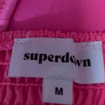 superdown Pink Sleeveless Smocked Notch Cami Camisole Tank Crop Blouse Top Sz M Photo 2