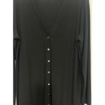 Susan Graver  Liquid Knit Button Front Dress Size Medium Black/gold Office Career Photo 2