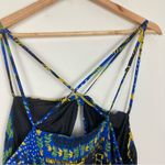 Anthropologie Incerti bright blue green and yellow strappy bandeau dress. XL Photo 9